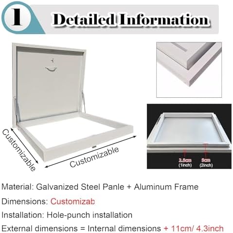 Heavy Duty Attic Access Door - Customizable Egress Hatch for Basement, Warehouse & Storeroom, Rainproof & Anti-Theft Window Well Covers, Durable & Secure Solution
