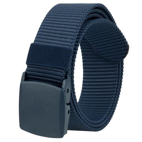 Image of Gelante Tactical Nylon Belts for Men, Work Belt Adjustable Slide Plastic Buckle Web Canvas Belt for Outdoor, Airport friendly