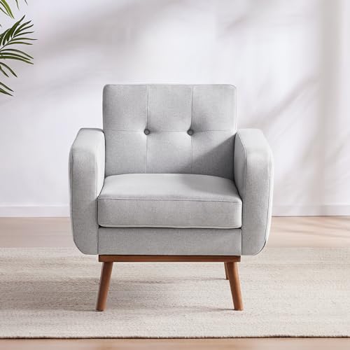 Sillón Acento Tapizado Gris Claro miniatura 5