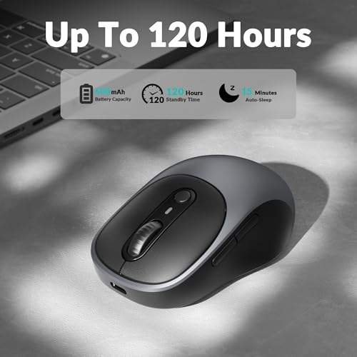 Image of Keychron BM24 Portable Wireless Mouse, 2400 DPI Quiet Clicks, 2.4 GHz /Bluetooth 5.2 /Wired with Programmable Buttons, Long Battery Life for Laptop PC /Mac /Windows - Metal Gray