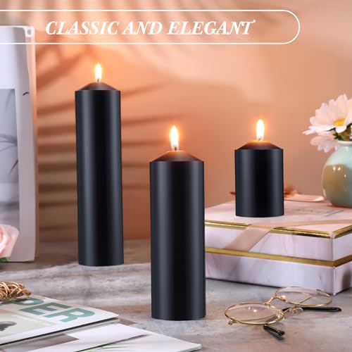 Mtlee YNY-MTLEE-848 18 Pcs Set Of 3 Pillar Candles Ivory Pillar Candle Bulk 2 In X 3, 6, 8 Long Burning Candles Clean Unscented Smokeless Pillar Candles thumb #3