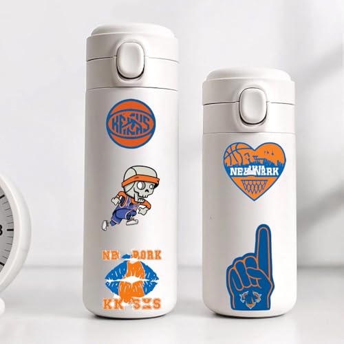 Image of 50 PCS New York American Vinyl Knicks Stickers Pack Basketball Star Stickers for Water Bottle, Laptop, Bicycle, Computer, Motorcycle, Travel Case, Car Decal Decoration Sticker Graffiti Decals