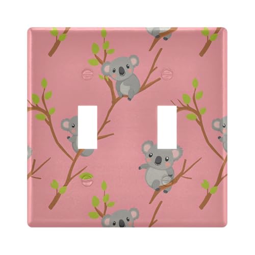 UMIRIKO Cartoon Koalas Tree Branches Light Switch Cover Plate Covers Decorative Double Toggle Home Decor 202b8026