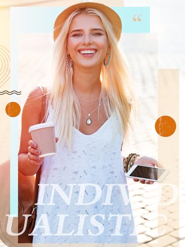 Image of Ecally Bohemian Western Jewelry Turquoise Set Women Country Pendant Long Choker Layered Bracelets Earrings Ring for Women