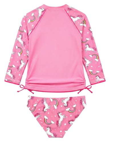 Image of weVSwe Girls Rash Guard Set 2-Piece UPF 50+ Sun Protection Swimsuit 2T-14 Years