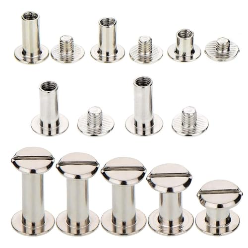 Swiftion SDH5116 100 Sets Screw Post Metal Chicago Screws Binding Screw Leather Screw Nail Rivet Button Solid Belt Tack Screw thumb #2