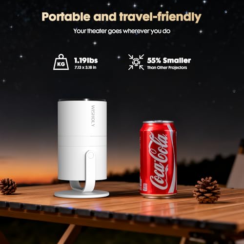 Image of Mini Projector with Android 12 & Built-in Apps, Electric Focus Portable Movie Projector, 1080P Support, WiFi & Bluetooth, 180 Rotatable, Compatible with Smartphone, HDMI & USB