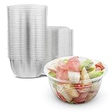 MT Products Plastic Acai Fruit Bowl 16 oz. - Disposable Salad Bowl with Lids (Pack of 30) - Made in the USA