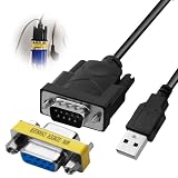 coalwop Adaptateur USB vers série RS232 DB9 avec chipset CH340, Plug and Play, haute vitesse et stabilité, câble USB mâle vers RS232 femelle pour Windows, Mac et Linux