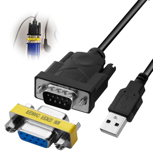 USB to RS232 Adapter with with CH340 Chipset USB2.0 Male to RS232 Female DB9 Serial 9 Pin Converter Cable 2m/6ft USB to RS232 Serial Adapter for Windows XP Windows Vista7 8 10 Mac OS 8.6 Above Linux