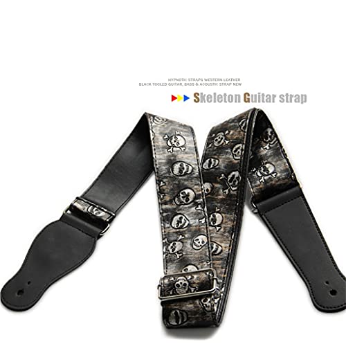 CZDYUF Sangle de Guitare Skull Rock Sangle de Guitare Folk Sangle de Guitare électrique Sangle de Basse électrique - Les Beatles, Paul McCartney, John Lennon, RIngo Starr, George Harrison CZDYUF Sangle de Guitare Skull Rock Sangle de Guitare Folk Sangle de Guitare électrique Sangle de Basse électrique – Image 4