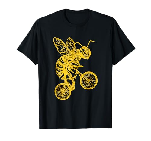 Bicicleta de Ciclismo de Abeja Divertida Bicicleta de Paseo con Insectos Camiseta