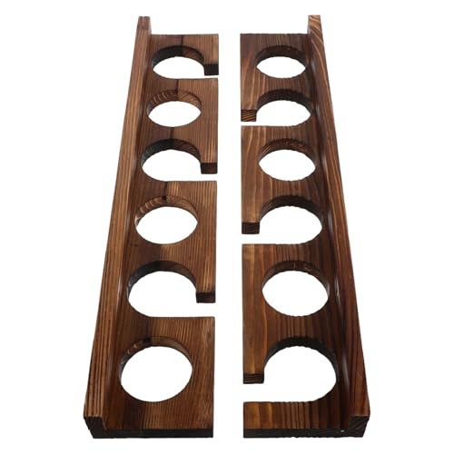 Balacoo 2PCS Solid Wood Fishing Rod Wall Rack with Slots Horizontal Rustic Pole Holder for Garage and Home Storage Easy Mount Fishing Rod Organizer and Display Bracket