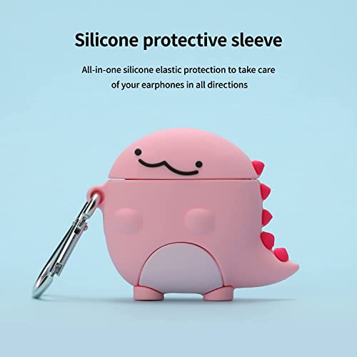 Compatible With Airpods 1&2 Case，3D Cute Funny Silicone Skin Care Bottles Case Design, Accessories Key Chain Suitable For Fashion Girl Child Teen Boy Airpods 1&2Case (Pink Dragon) #TOP1