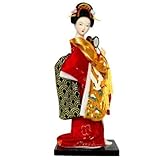 Matériau : résine Crysdaralovebi Poupée geisha de style japonais - 25 cm - Décoration de bureau - Fait à la main - Statuette geisha 3D pour bureau (12)