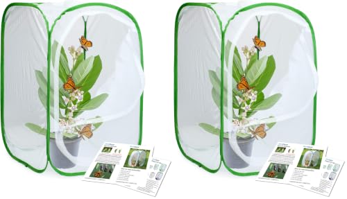 Image of RESTCLOUD Insect and Butterfly Habitat Cage Terrarium Pop-up 23.6 Inches Tall (Pack of 2)