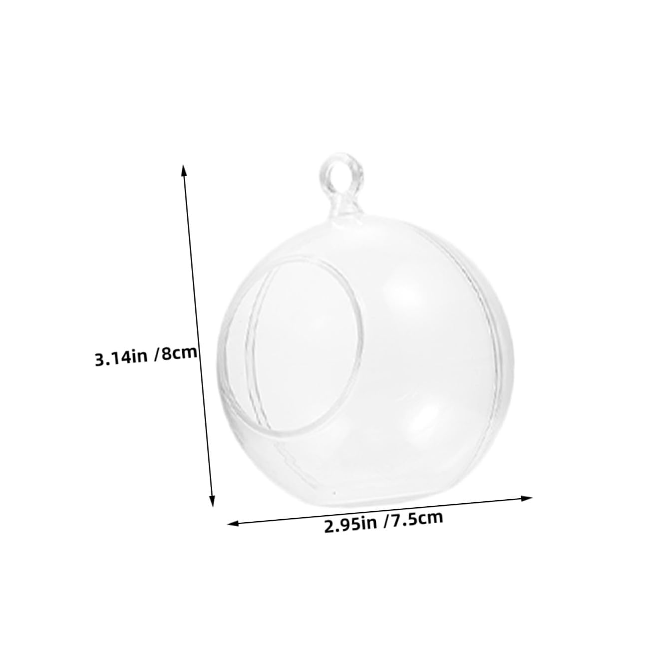 ARTIBETTER Bolas Decorativas Transparentes Rellenable 20 Unidades 8 CM Bola Hueca de Acrílico para Bricolaje y Decoración Navideña Fiestas Bodas Cumpleaños