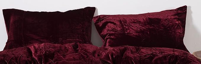 Luxe Boho Decor Art Crushed Soft Pillowcase Set Solid Hippie Stylish UO Large Unique Velvet Pillow Cover Set of 2 (White, 20X20 Inch)