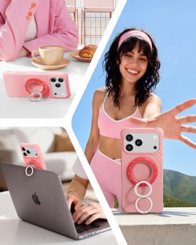 Image of SYNCWIRE Magnetic Phone Ring Holder, for MagSafe Phone Grip Stand Kickstand | 360 Rotation, Double-Sided Magnet, Cell Phone Grip Finger Holder, for iPhone 17 16 15 14 13 12 Pro Max, MagSafe Accessories