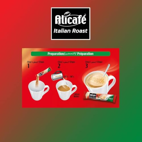 Image of Alicafe Italian Roast 3 in 1 Instant Coffee | Smooth With Microground Coffee | Instant Coffee Sachets | (30 x 16.5g)