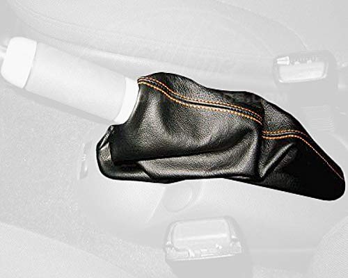 RedlineGoods ebrake Boot Compatible with Mini Cooper 2001-06. Tailor Made - not Universal. Genuine top-Grade Italian Black Suede (Alcantara) with Red Thread