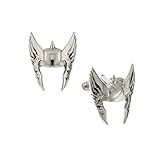 Jewel M Marvel Comics Shiny Silver Thor God of Thunder Helmet Cufflinks
