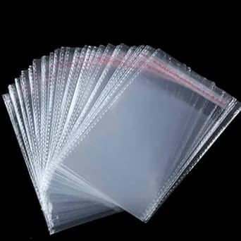 Packing Plastic Polythene Clear Bags medium Size Pouches Transparent Self Adhesive BOPP Bags For Jewellery and clothes Packing Pack Of 150 size (7x10)