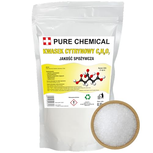 CHOSA Zitronensäure Pulver 0,5kg - 100% Reines -vielseitiger Entkalker & Haushaltsreiniger -ideal zum Putzen, Entkalken & Kochen