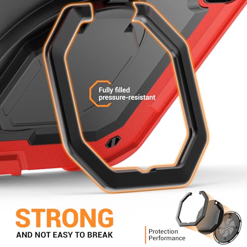 Coque iPad Pro 11 M5 M4 avec porte stylet béquille rotative rouge
