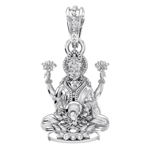 Médaillon Lord Laxmi argent pour méditation et succès au travail