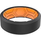 ThunderFit Men Breathable Air Grooves Silicone Rings Wedding Bands 8mm Wide 2.4mm Thick - 1/2/3/4/6/7 Variety Multipack (Pack M - Size 6.5-7 (17.3mm))
