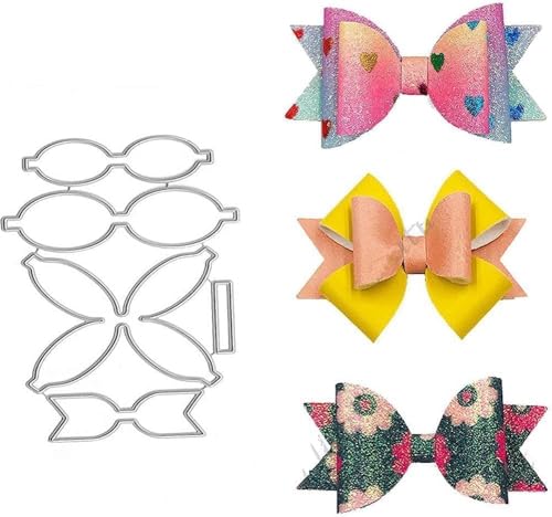 Juego de 3 troqueles de corte de metal con moño 3D, plantillas de corte de moño de Navidad, para manualidades, álbumes de recortes, papel de relieve, cuero, álbumes de recortes, accesorios para hacer