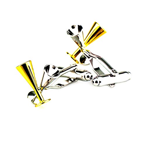 Mancuernillas para hombre copa champagne plata oro miniatura 1