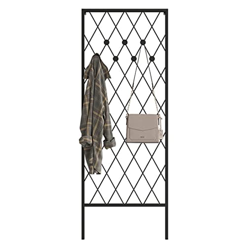 Porte-manteaux en métal avec étagère de rangement autoportante pour manteaux, vestes et chapeaux