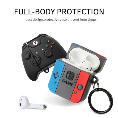 Image of [2Pack] Gedicht for Airpods 2nd Generation Case, Cute AirPods 1st Generation Cartoon Case,Unique Design Funny Fun Kawaii 3D Cartoon Characters Silicone AirPods 1&2 Case for Men Women,Games Console