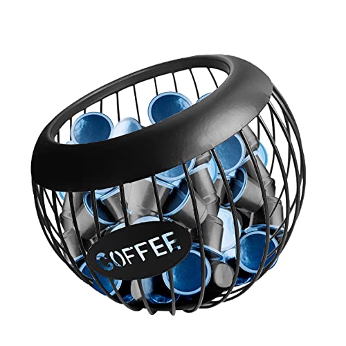 Zjyufy Coffee Pod Holder, Large Capacity Coffee Pod Storage, Coffee Pod Storage Basket, Coffee Accessories, Metal Coffee Capsule Storage Basket For Counter Kitchen Storage Holder Rack Zjyufy Coffee Pod Holder, Large Capacity Coffee Pod Storage, Coffee Pod Storage Basket, Coffee Accessories, Metal Coffee Capsule Storage Basket For Counter Kitchen Storage Holder Rack