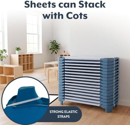 Children's Factory Cot Sheets for Daycare, White, Set of 5 - 5