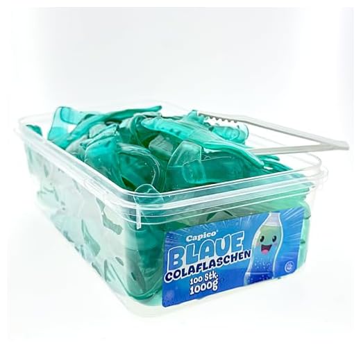 Capico Blaue Colaflaschen Fruchtgummi (1000g) in Dose, Halal