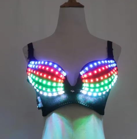 Earthradius LED-Beleuchteter BH Leuchtender Dessous Neon-BH für Bühnenaufführung Nachtclub Tanzshow