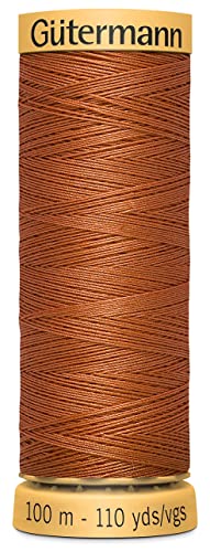 Hilo de algodón natural Gütermann 110 yardas coral cobre miniatura 1