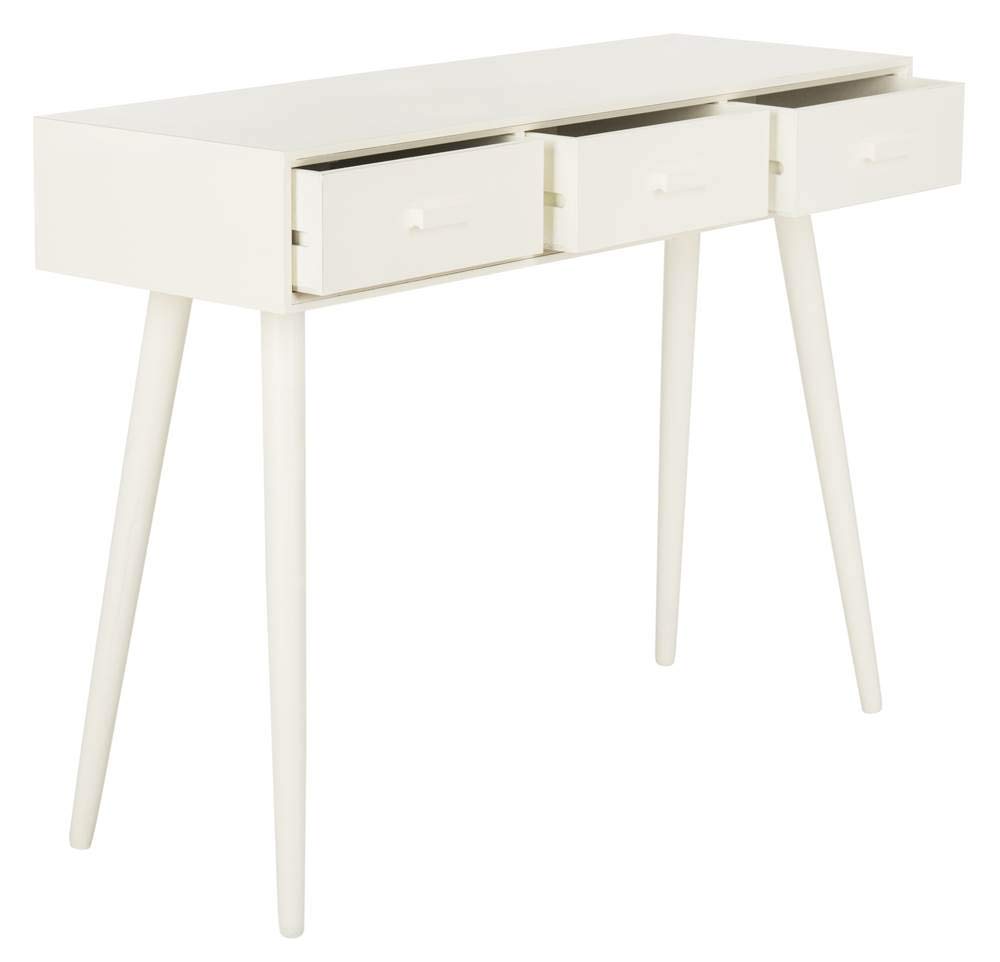 Safavieh Home Albus Mid-Century Modern Antique White 3-drawer Console Table