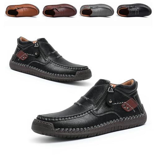 The First Young Shoes Men,Slip-On Driving Shoes – Handmade Premium Leather Loafers for Travel & Outdoor
