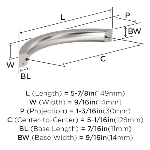 Amerock Parabolic 5-1/16 inch (128mm) Center-to-Center Satin Nickel Cabinet Pull - 25 Pack by Amerock - Used condition - Image 3