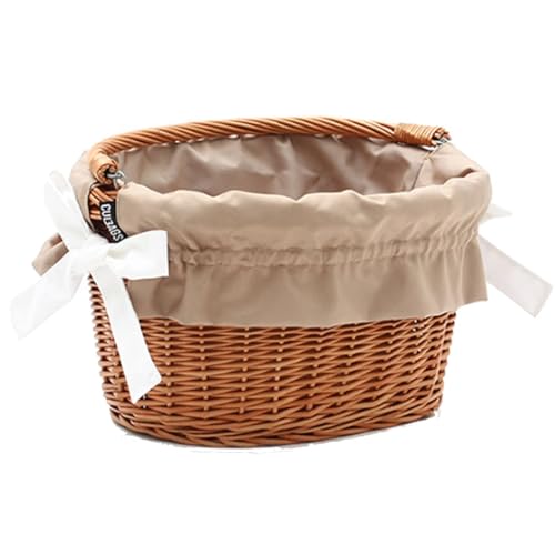 millybo Stoff Einlage Korb-Einlage Fahrradkorb viele Muster Unifarben (17 beige)
