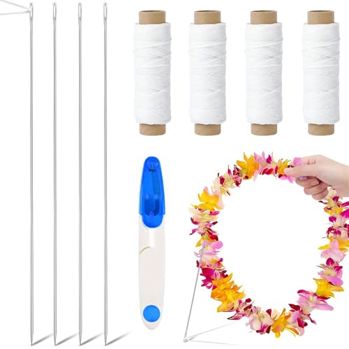 kaiolbly 9 Pcs Lei Needle Kit to Make Hawaiian Leis for Flower Wreath