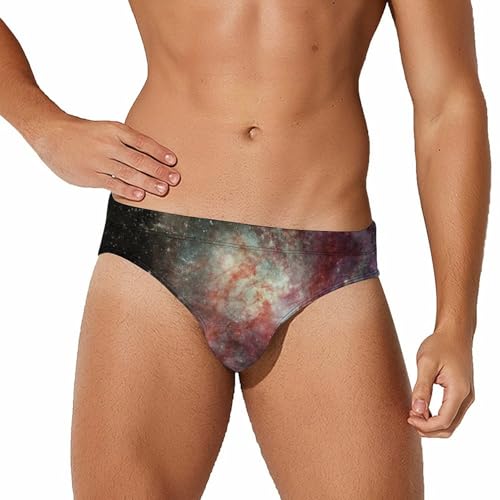 Universe Galaxy Spaces Mens Swim Briefs Quick Dry Swimming Trunks Training Swimsuit Low Rise Swimwear