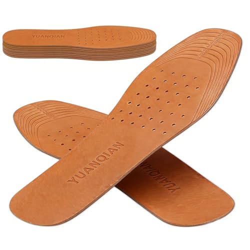 Clarmonde Genuine Leather Shoe Insoles, Absorbent Ultra Thin Pigskin Leather Insoles Break in and Conform to The Shape of Feet (4)