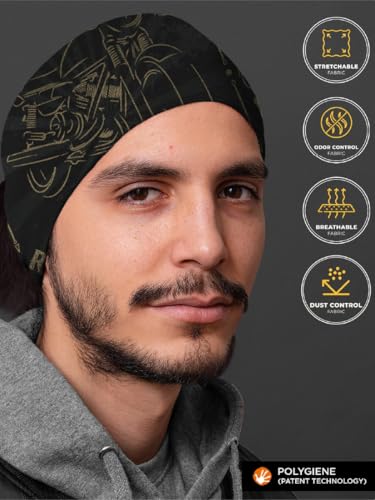 Image of WANDERLOOMS Polygiene Odour-Free UV Protection Unisex Bandana for Men Hair | Antibacterial & Breathable Bandana for Men Bike |Multipurpose Face Mask, Neck Gaiter & Lightweight Headwrap