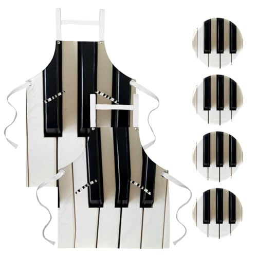 Tablier de serveuse noir et blanc pour éviter les taches en restaurant et bistrot