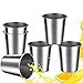 QUCUMER 6 Stück Edelstahlbecher 230ml Edelstahl Becher Trinkbecher Edelstahl Trink Becher Set Stapelbar Lebensmittelechter Gläser Tassen Metallbecher Bierkrüge Edelstahl Tassen für Bier Reise Camping